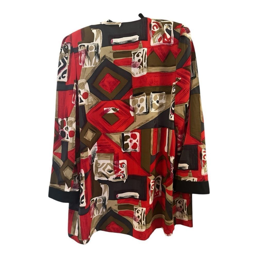 Periwinkle Geometric Patterned Tunic Top - image 1